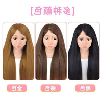 Mannequin Head with Human Hair for Hairdressing Practice and Styling