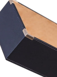 Luxury PU Leather Tie and Belt Organizer Box with Velvet Lining for Home Drawer Storage