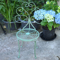 Vintage Iron Wire Miniature Chair Plant Stand for Outdoor Garden and Patio Decor