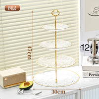 PET 3-Tier Dessert and Snack Display Stand with Stone Pattern Trays