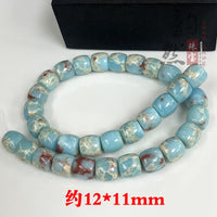 Blue Shoushan Stone Barrel Beads for Jewelry Making