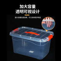 Portable Transparent Food Storage Box Thickened Plastic Organizer with Lid for Clothes and Fresh-keeping
