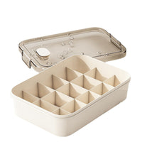Underwear Storage Box with Dividers and Lid for Bras, Socks, and Lingerie