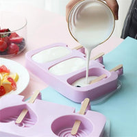 Silicone Ice Pop Molds with Lid for DIY Ice Cream & Popsicles, Reusable & Safe Material