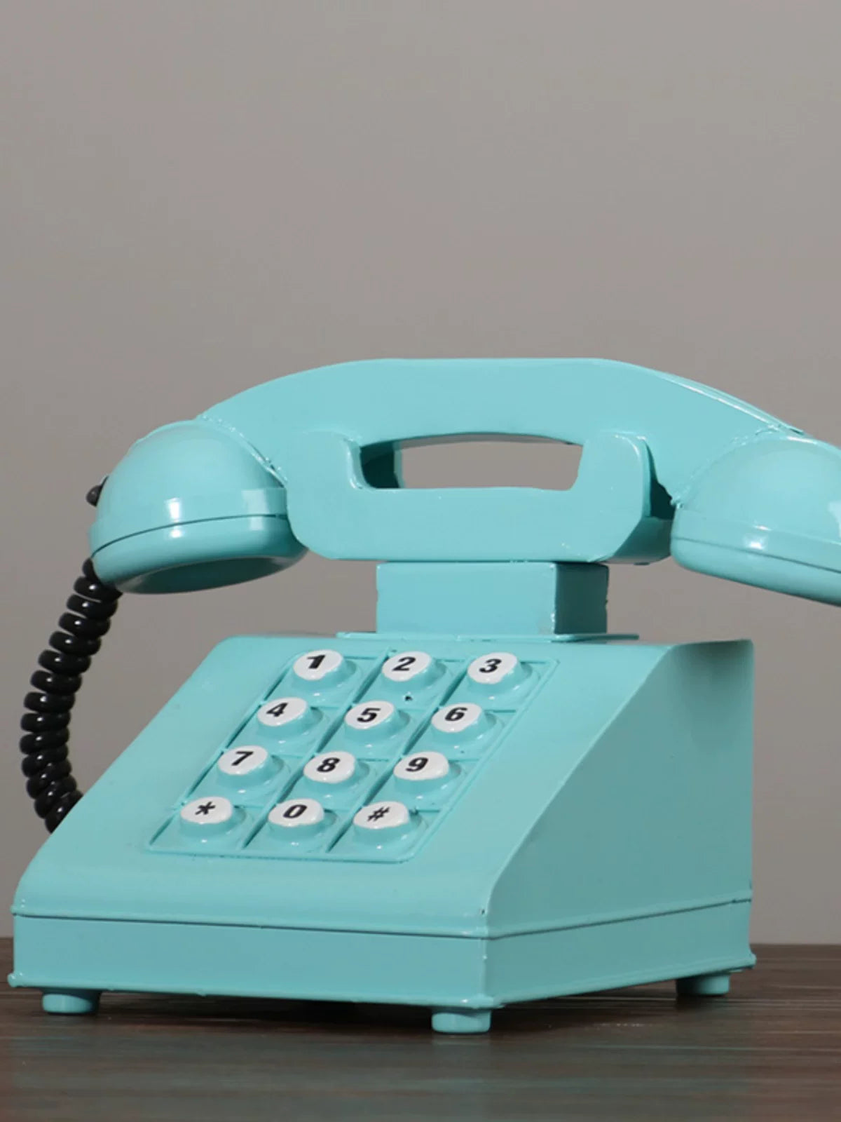 Retro Rotary Dial Telephone Model Vintage Iron Art Prop Decoration