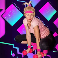 80s Party Dance Costume Accessories Set - Headband, Wristbands, and Leg Warmers