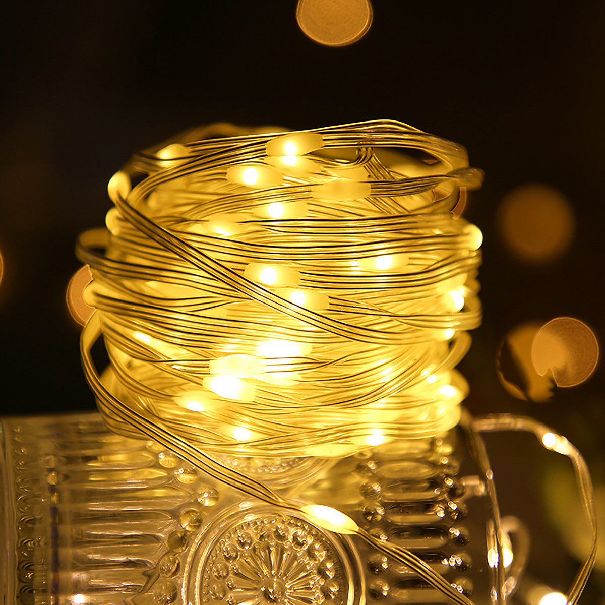 Solar Powered Outdoor Waterproof LED Copper Wire String Lights for Camping Tent Patio Decoration
