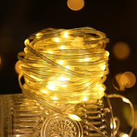 Solar Powered Outdoor Waterproof LED Copper Wire String Lights for Camping Tent Patio Decoration