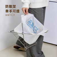 Portable Stainless Steel Trash Bag Holder for Home Use, Foldable and Adjustable