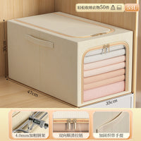 Foldable Cotton Linen Storage Box with Drawer for Wardrobe Organization