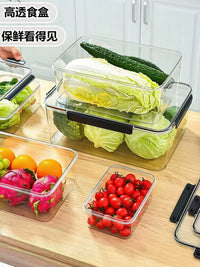 Food Grade Refrigerator Storage Containers with Lids - Airtight, Transparent Acrylic for Pickles, Fruits, and Vegetables
