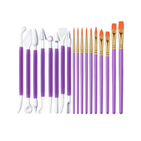 24-Piece Pottery & Clay Sculpting Tool Set with Nylon Brushes and Detail Needles