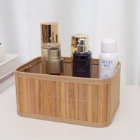 Handwoven Bamboo Storage Basket for Desktop, Cosmetics, Snacks, and Clothing