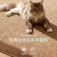 Sisal-Look Loop Pile Area Rug for Living Room, Pet-Friendly and Machine Washable