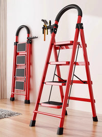 Folding Telescopic Ladder for Home and Engineering Use, Multi-functional Thickened Indoor A-Frame Portable Stair Ladder