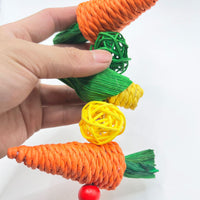 Pet Bird Chew Toy for Parrots Hamsters Rabbits Chinchillas, Teeth Grinding Hanging Cage Decor