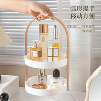 Multi-layer Desktop Cosmetic Organizer with Handle, Skincare Storage Rack for Bathroom Vanity