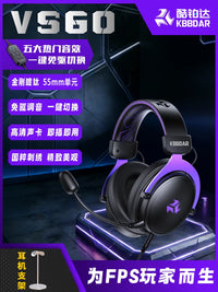 VS60 Wired Gaming Headset with Noise-Cancelling Microphone and Headphone Stand