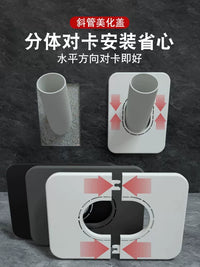 45° Angled Wall Drain Pipe Cover for 50-75mm Pipes - Decorative Flange for Wall-Mounted Plumbing