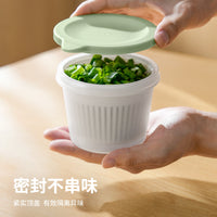 Refrigerator Food Storage Containers with Drainer for Scallions Ginger Garlic Fruits, Airtight and Stackable