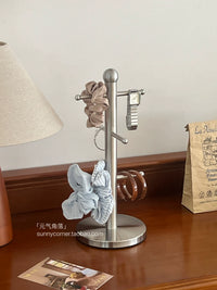 Ins Style Stainless Steel Desktop Organizer Rack for Cups, Jewelry, and Hair Accessories