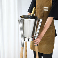 Stainless Steel Champagne Ice Bucket with Stand, Wine and Beer Chiller for Bar and Commercial Use