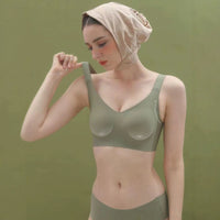 Jelly Underwear Women's Thin Anti-Sagging Wireless Bra for Large Busts, Side Support, Minimizing, Seamless, Sports Plus Size