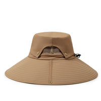 Men's Wide Brim Sun Hat with Detachable Top for Outdoor Activities