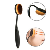 Flexible Toothbrush-Style Foundation Brush Set with Angled Eyeshadow Brush and Beauty Blender