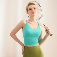 Padded Yoga Tank Top for Women, Seamless Breathable Athletic Camisole with Built-in Sports Bra