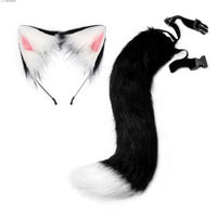 Cosplay Cat Girl Fox Ear and Tail Set Plush Animal Accessories