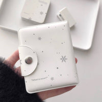 Snowflake PU Thickened 3-inch Mini Photo Card Holder Album for Idol Photocards