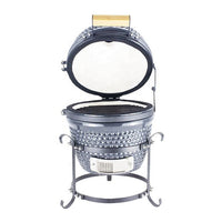 13-inch Kamado Ceramic BBQ Grill Smoker for Outdoor Pizza and Charcoal Cooking, Perfect for Parties and Picnics