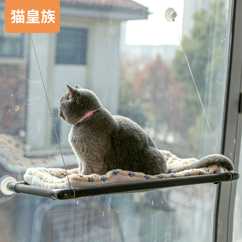 Window Mounted Cat Hammock with Suction Cups - Detachable & Washable Cat Bed for All Seasons