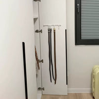 Wardrobe Side Belt Hanger, No-Drill Sliding Tie and Scarf Rack with Hooks