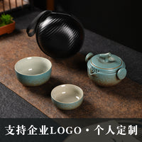 Portable Travel Tea Set with 1 Teapot and 2 Cups for Outdoor Camping, Gongfu Tea, Quick Brewing, Gift