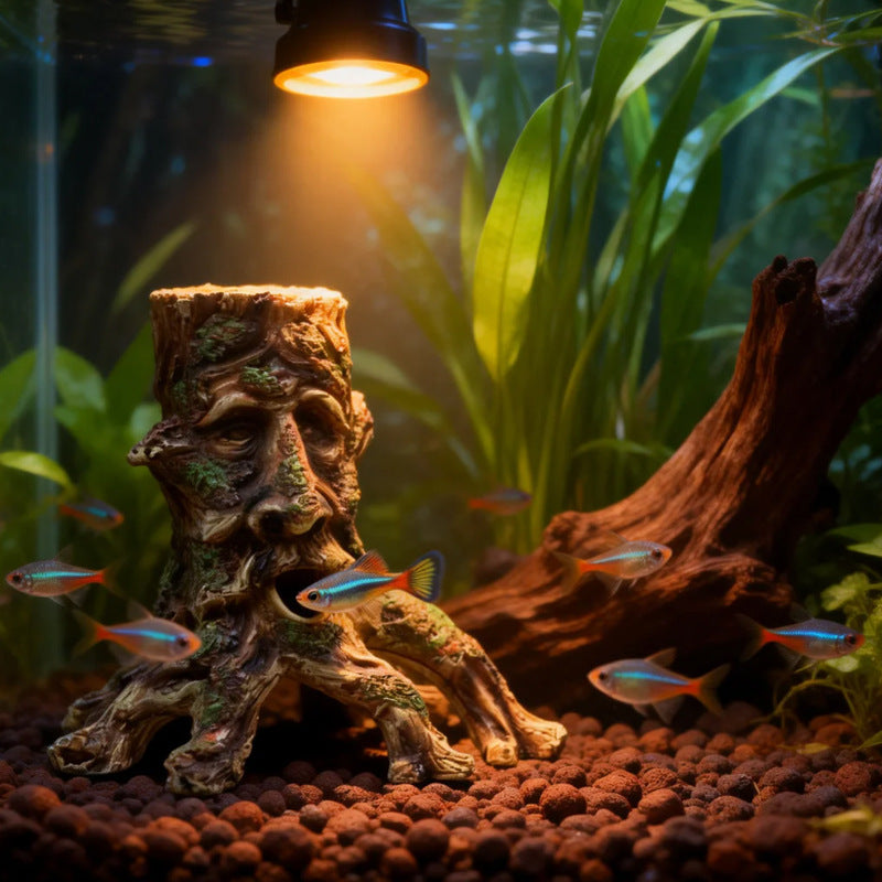 Aquarium Resin Human Face Skull Cave Decoration for Fish and Reptile Hiding