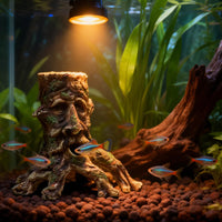 Aquarium Resin Human Face Skull Cave Decoration for Fish and Reptile Hiding