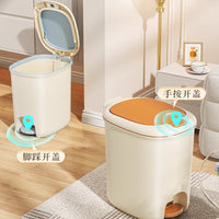 Dual-Opening Pedal Trash Can with Press-Top Lid for Home and Office
