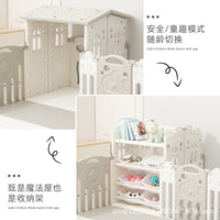 Baby Playpen with Playhouse and Storage Rack, Indoor Safety Activity Center for Infants and Toddlers