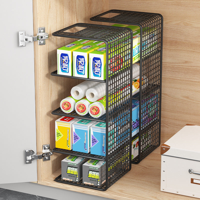 Under Sink Kitchen Organizer Rack for Food Wrap and Storage