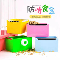 Anti-Bite Pet Feeder Bowl for Rabbits Guinea Pigs Chinchillas, Fixed Food Trough