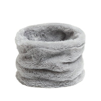 Unisex Faux Rabbit Fur Neck Warmer Scarf for Winter, Solid Color Neck Gaiter