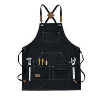 Canvas Work Apron with Multiple Pockets for Gardening, Crafts, and Mechanics