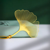 Cicada Wing Ginkgo Leaf Metal Hollow Bookmark, Elegant Chinese Style