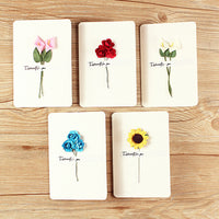 Creative Handmade DIY Paper Flower Greeting Card for Thanksgiving, Birthday, Graduation, Message Card