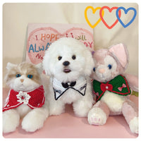 Pet Knitted Bandana or Bow Tie for Cats and Small Dogs, Sweet Crochet Design