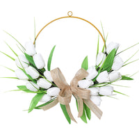 Easter Simulation Tulip Wreath Iron Art Door Hanging Decoration
