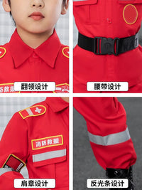 Kids' Firefighter Costume Set for Role Play and Performances