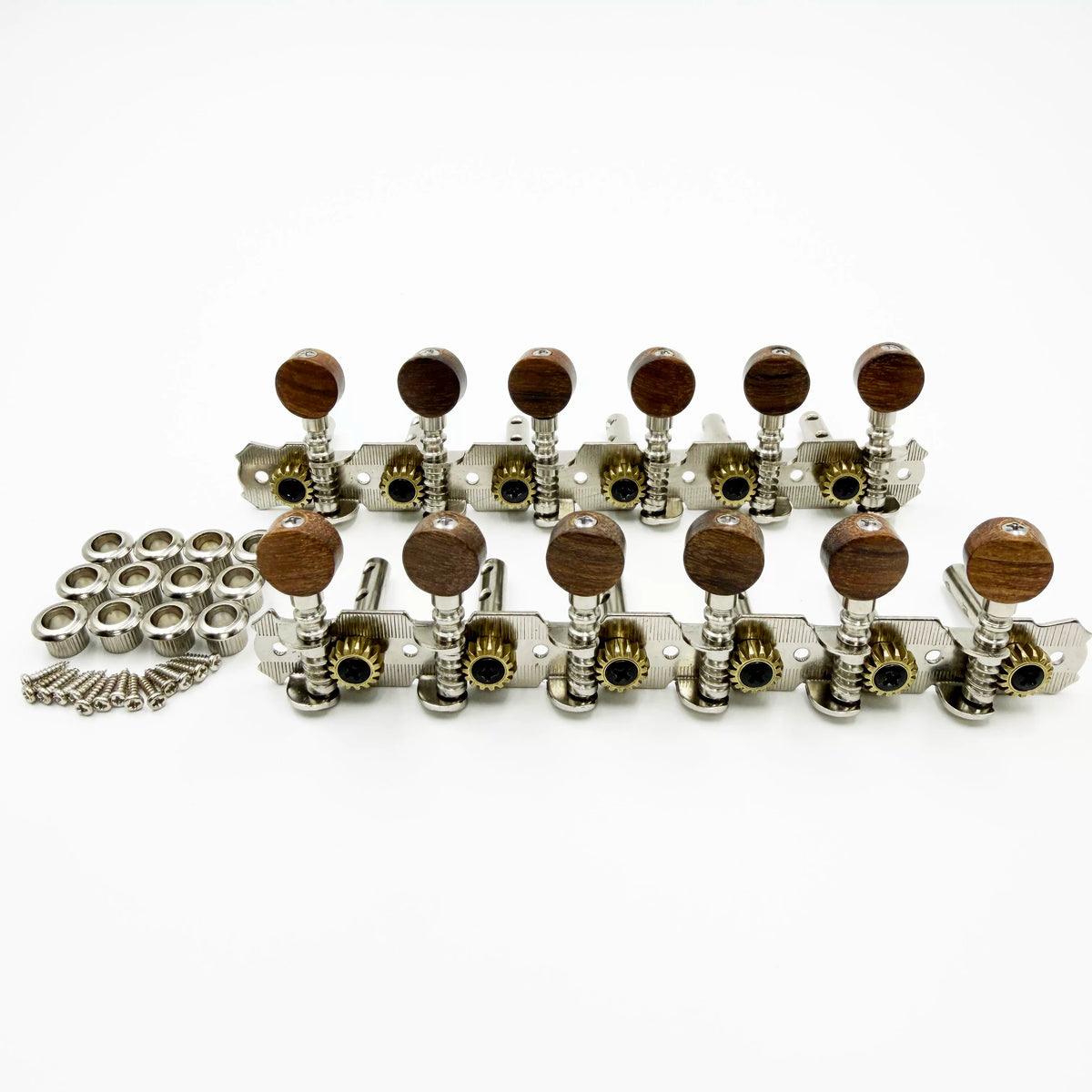 6-in-line 12-String Guitar Tuning Pegs with Acacia Wood Knobs